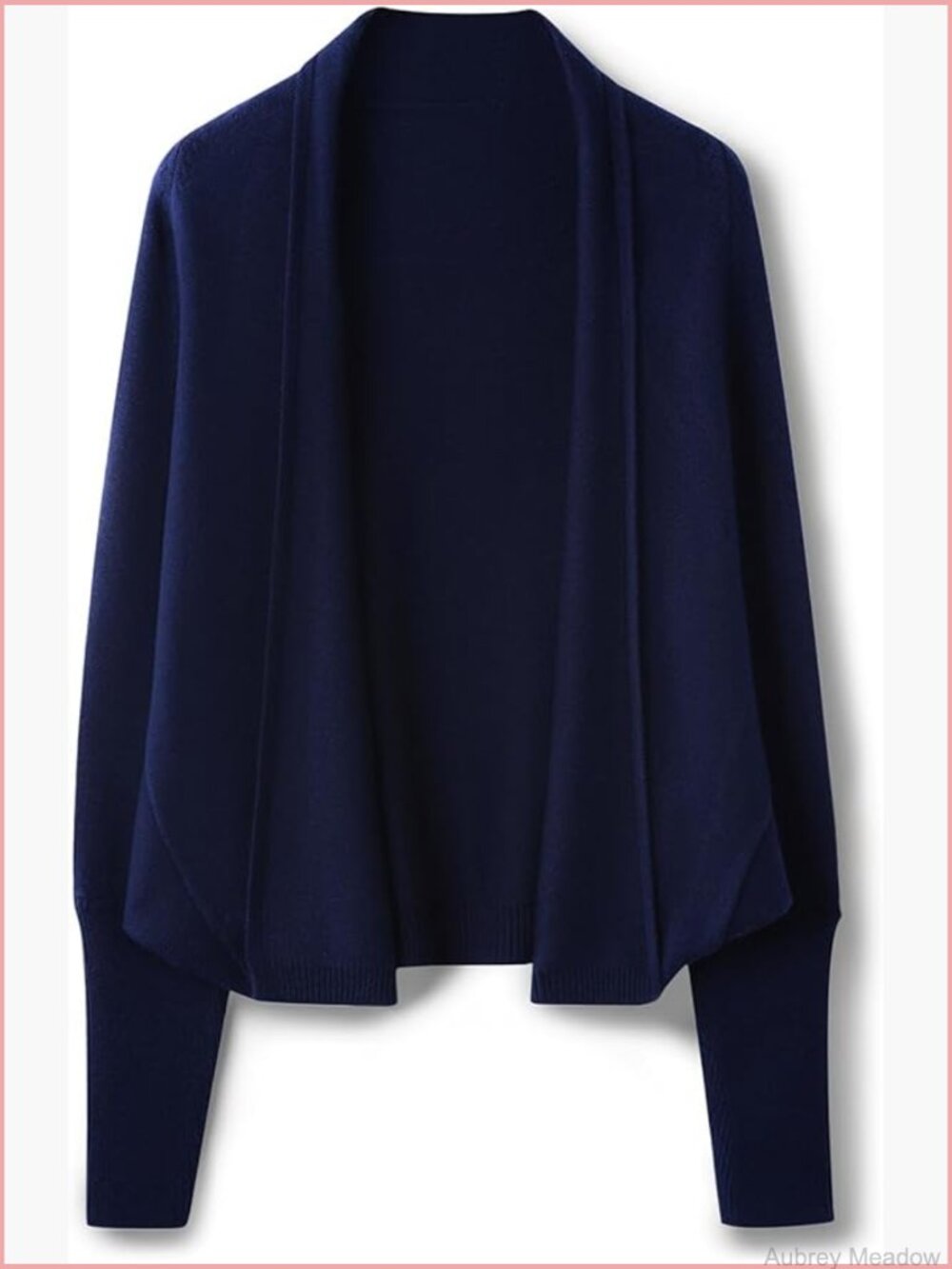 Merino Wool Blend Open Front Batwing Sleeve Knit Cardigan